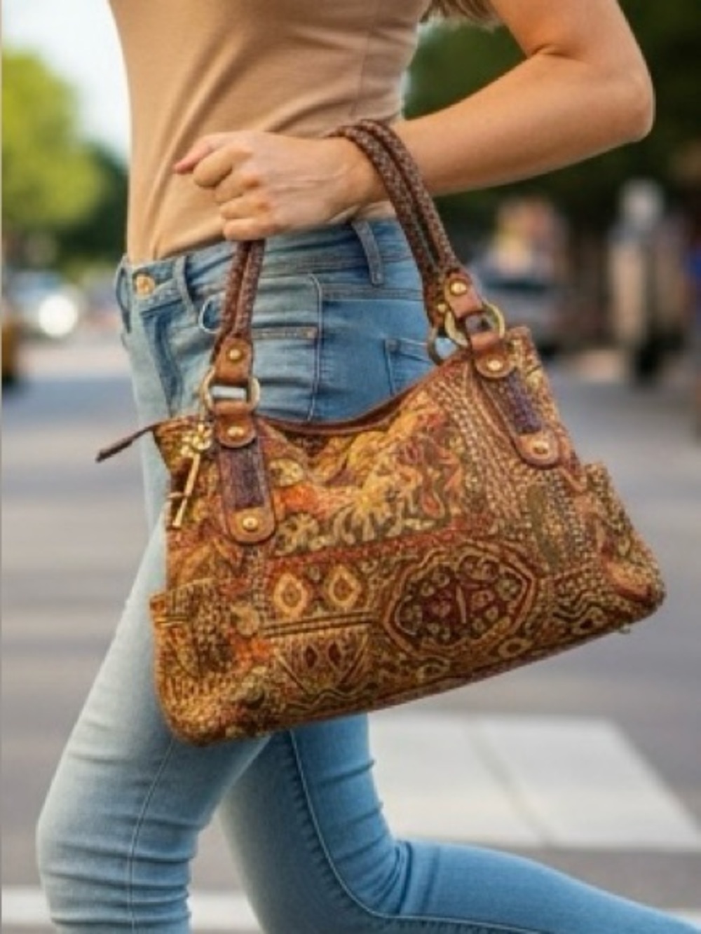 Fossil Diana Vintage Tapestry Shoulder/Crossbody Bag